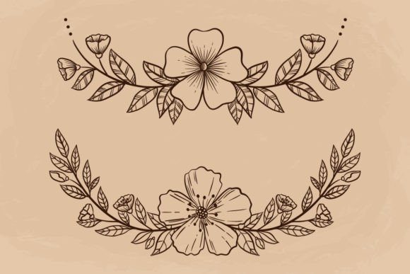 Download Vintage Floral Frame Hand Drawing - Premium Resources