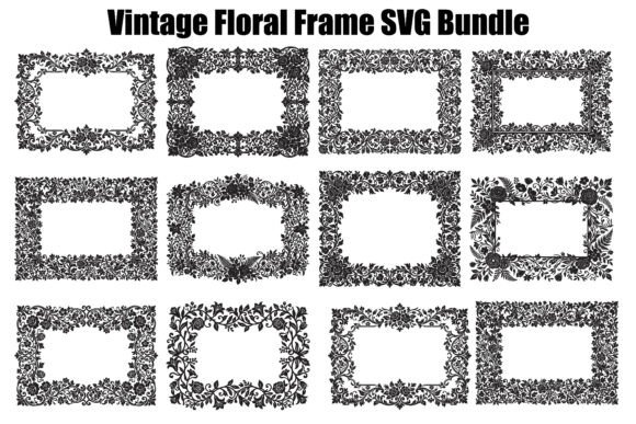 Download Vintage Floral Frame SVG Bundle - Premium Bundle