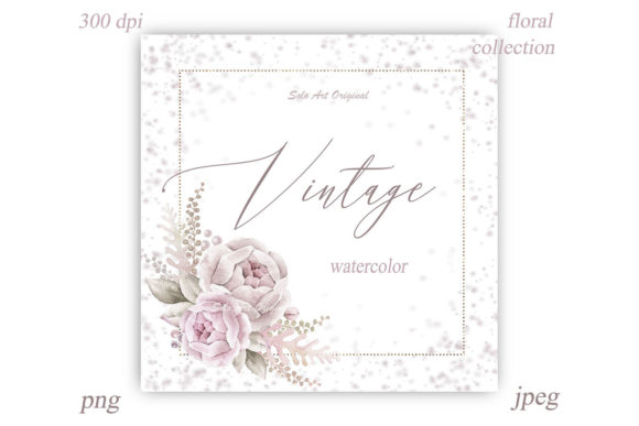Download Dusty Rose Vintage Floral Frame Flowers - Premium Bundle